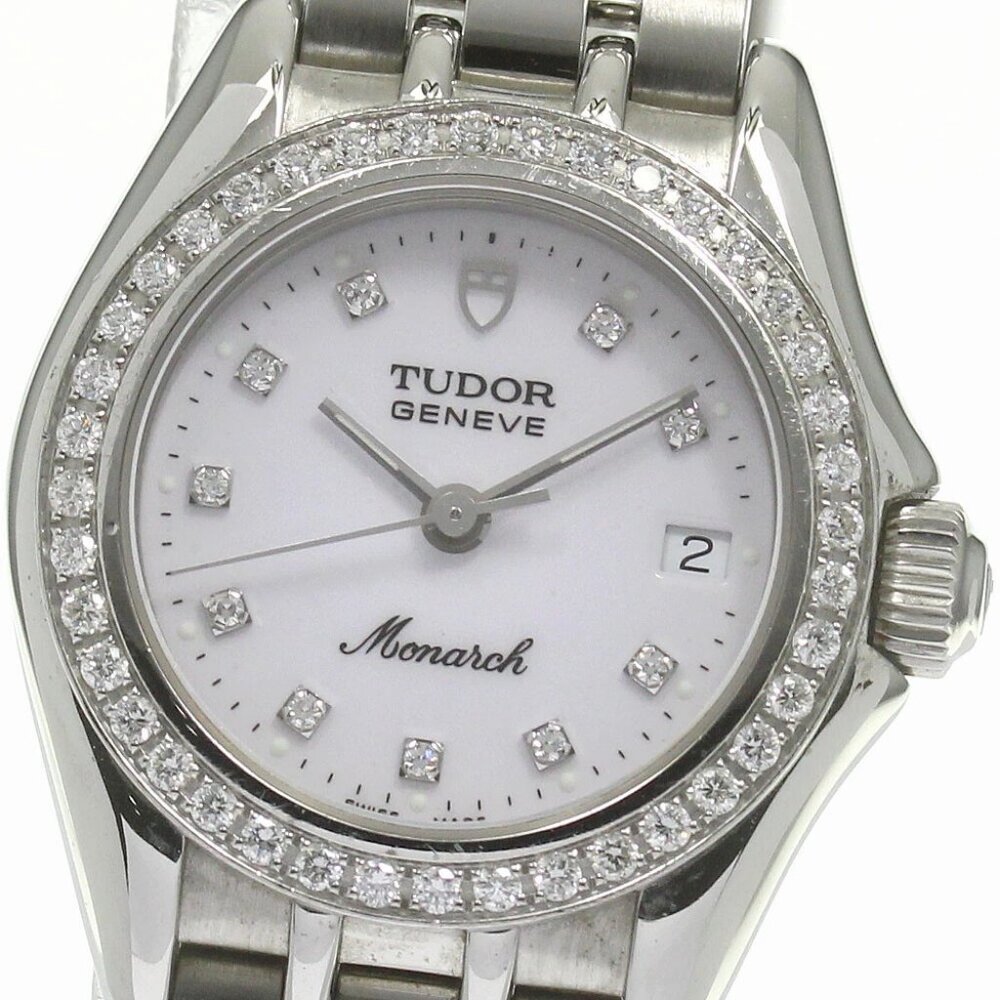 TUDOR Monarch 15810 Diamond bezel 10P White Dial Quartz Ladies Watch_826063
